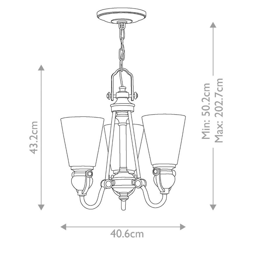 Hinkley - Пендел MAYFLOWER 3xE27/60W/230V