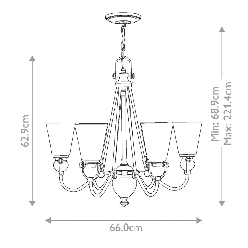 Hinkley - Пендел MAYFLOWER 6xE27/60W/230V