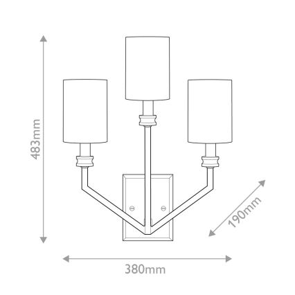 Hinkley - Стенно осветително тяло MOORE 3xE14/40W/230V златно