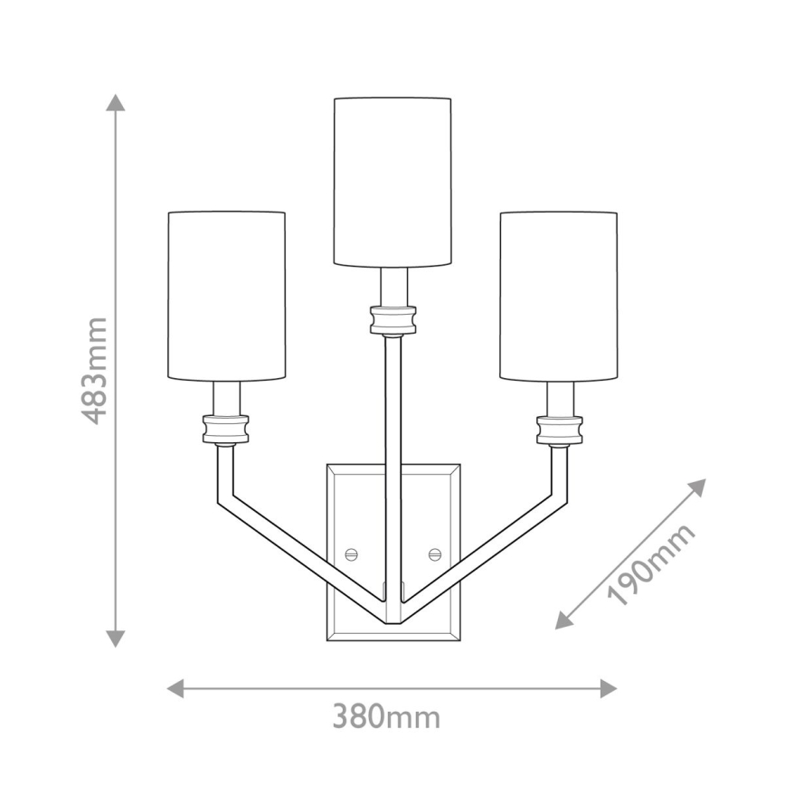 Hinkley - Стенно осветително тяло MOORE 3xE14/40W/230V златно