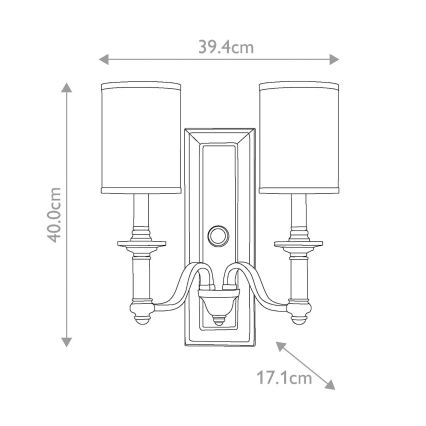 Hinkley - Стенно осветително тяло SUSSEX 2xE14/40W/230V матов хром