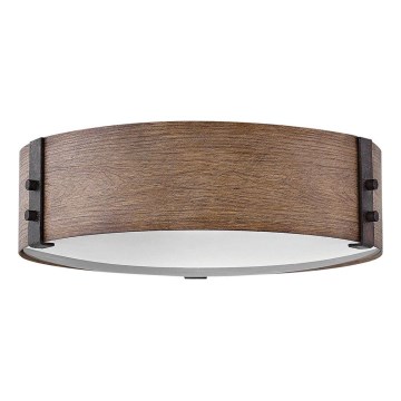 Hinkley - Плафон SAWYER 3xE14/40W/230V Ø 38 cm секвоя/кафяв