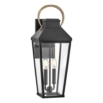 Hinkley - Външна стенна лампа DAWSON L 2xE14/40W/230V IP44 черна