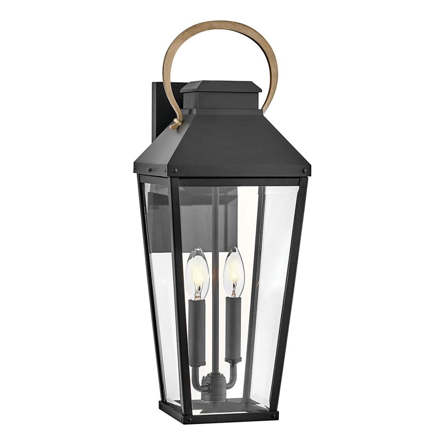 Hinkley - Външна стенна лампа DAWSON L 2xE14/40W/230V IP44 черна