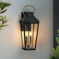 Hinkley - Външна стенна лампа DAWSON L 2xE14/40W/230V IP44 черна