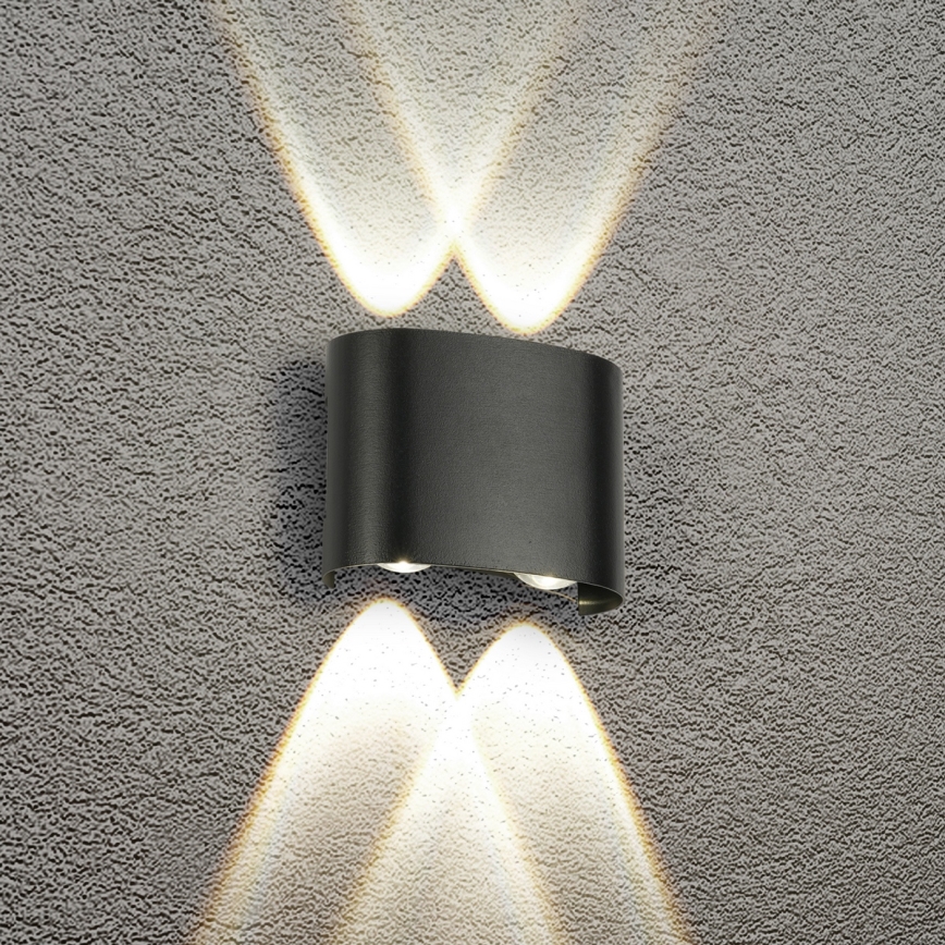 HÖFFTECH - LED външно стенено осветително тяло нагоре/надолу 4xLED/1W/230V IP65