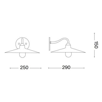 Ideal Lux - Аплик CANTINA 1xE14/40W/230V меден