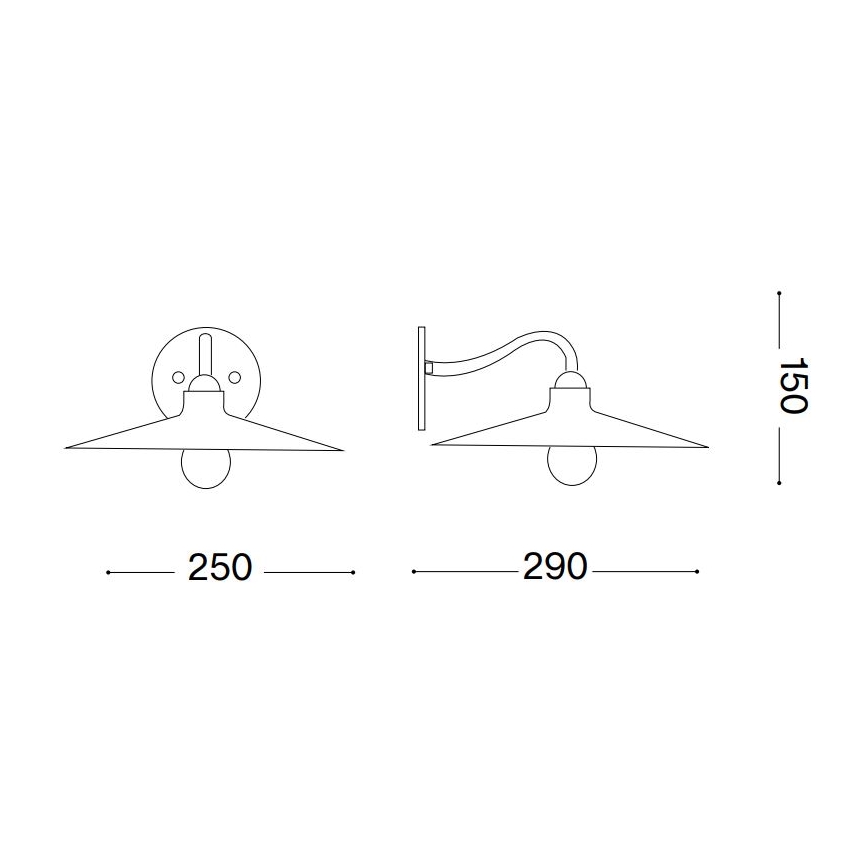 Ideal Lux - Аплик CANTINA 1xE14/40W/230V меден