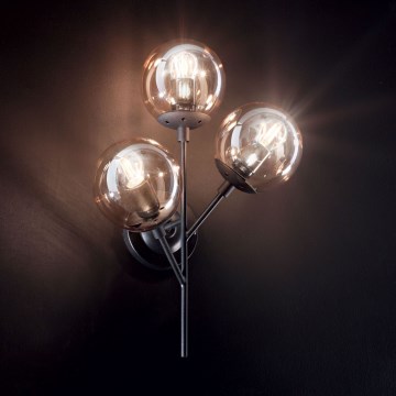 Ideal Lux - Аплик KEPLER 3xE27/42W/230V черен/опушен