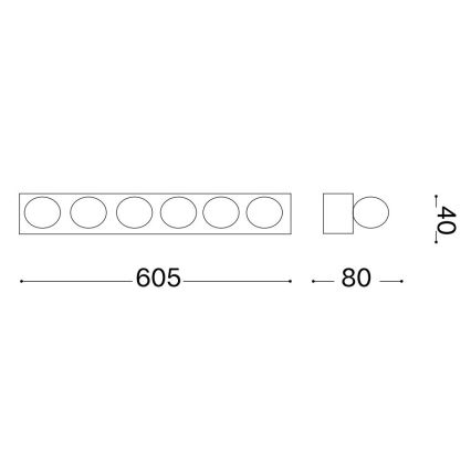 Ideal Lux - Аплик PRIVE 6xE14/40W/230V черен