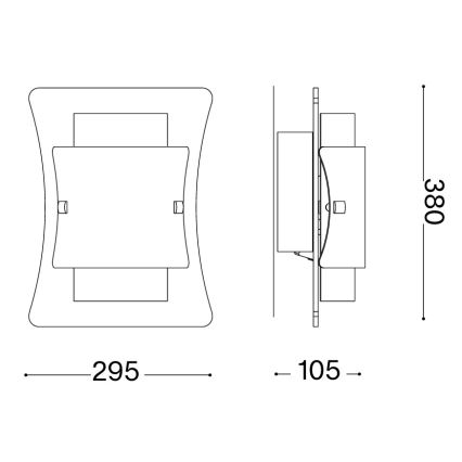 Ideal Lux - Аплик TRIPLO 2xE27/60W/230V прозрачен