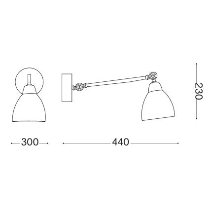 Ideal Lux - бронзова настенна лампа 1xE27/42W/230V