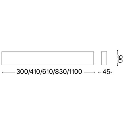 Ideal Lux - LED стенен аплик DELTA LED LED/14W/230V 3000K 41 см CRI 90 бетон