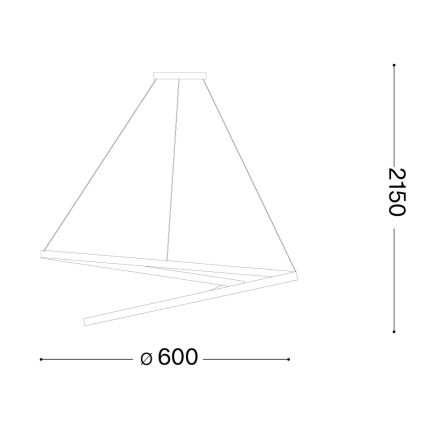 Ideal Lux - димируем LED полилей на кабел OZ LED/48W/230V Ø 60 см CRI 90 черен