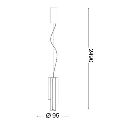 Ideal Lux - LED димируем полилей на кабел DORICA 3xLED/9W/230V CRI 90, диаметър 9,5 см, месинг