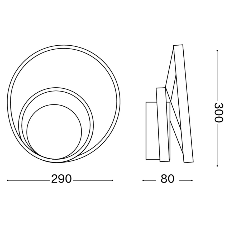 Ideal Lux - димируемо LED стенно осветително тяло OZ LED/28W/230V CRI 90 бяло