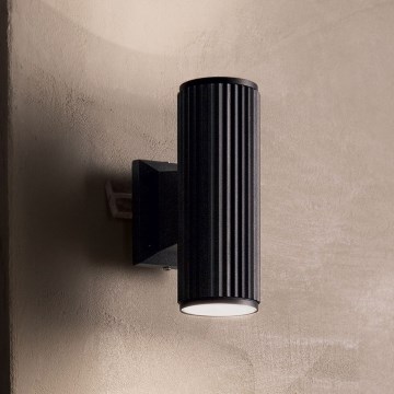 Ideal Lux - Екстериорен аплик BASE 2xGU10/28W/230V IP44 черен