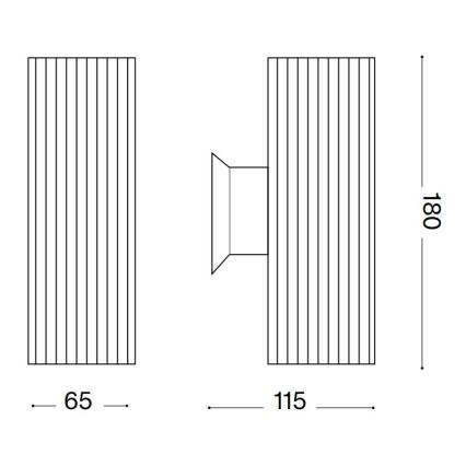 Ideal Lux - Екстериорен аплик BASE 2xGU10/28W/230V IP44 черен