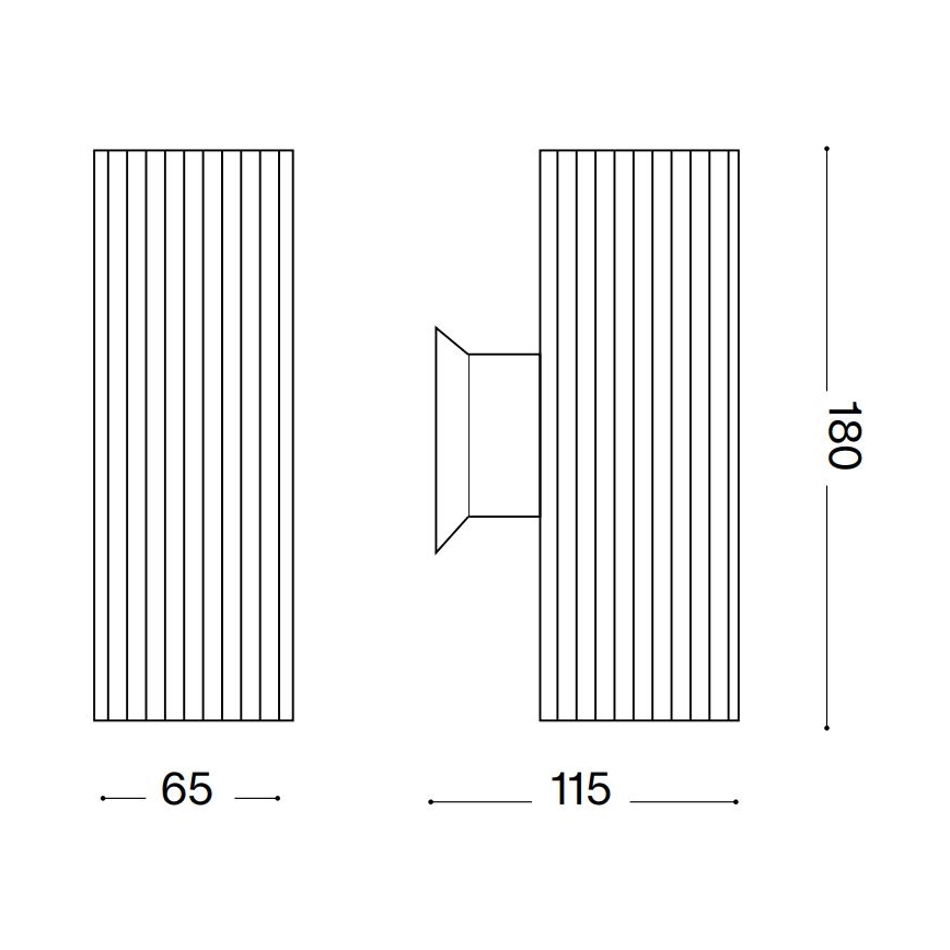 Ideal Lux - Екстериорен аплик BASE 2xGU10/28W/230V IP44 черен