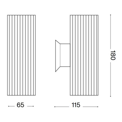 Ideal Lux - Екстериорен аплик BASE 2xGU10/28W/230V IP44 черен
