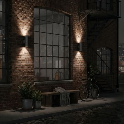 Ideal Lux - Екстериорен аплик GUN 2xGU10/35W/230V IP44 антрацит