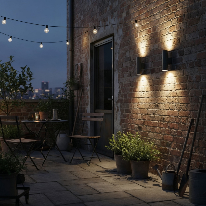 Ideal Lux - Екстериорен аплик GUN 2xGU10/35W/230V IP44 антрацит