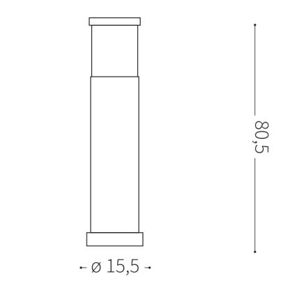 Ideal Lux - Екстериорна лампа 1xE27/42W/230V 80 см IP44 антрацит