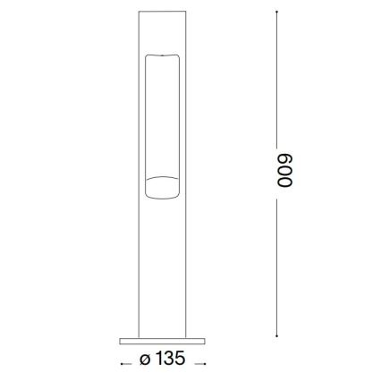 Ideal Lux - Екстериорна лампа ACQUA 1xG9/15W/230V 60 см IP44 антрацит