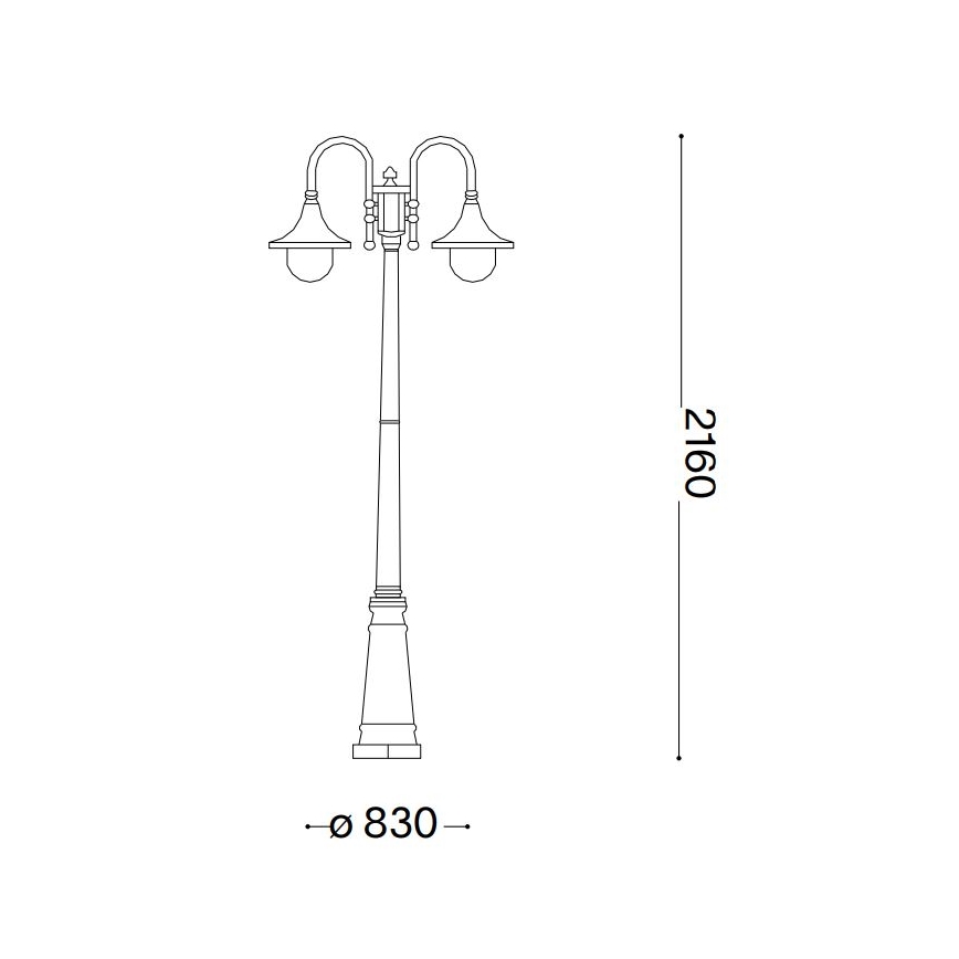 Ideal Lux - Екстериорна лампа CIMA 2xE27/52W/230V 216 см IP43 антрацит