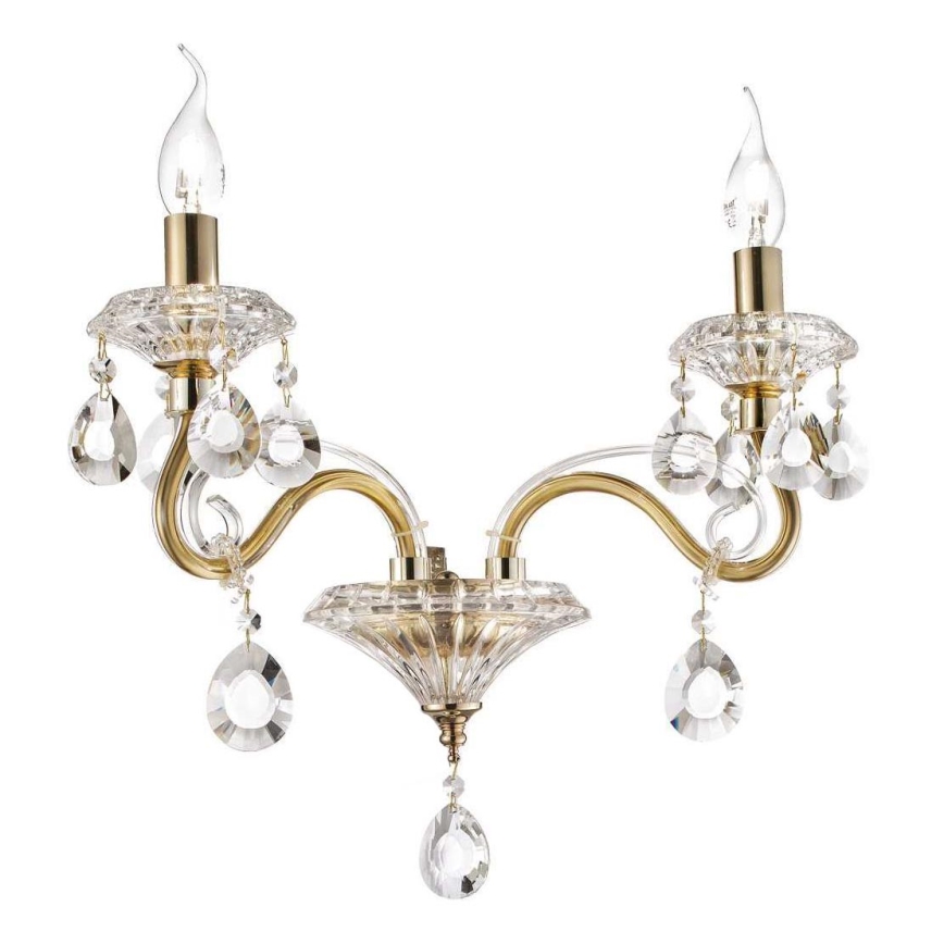 Ideal Lux - Kристален стена лампа NEGRESCO 2xE14/28W/230V златист