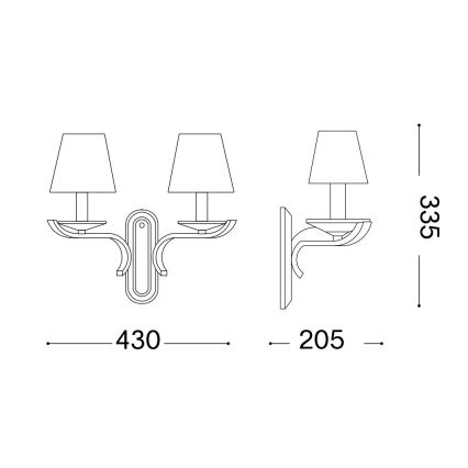 Ideal Lux - Kристален стена лампа PEGASO 2xE14/28W/230V златист