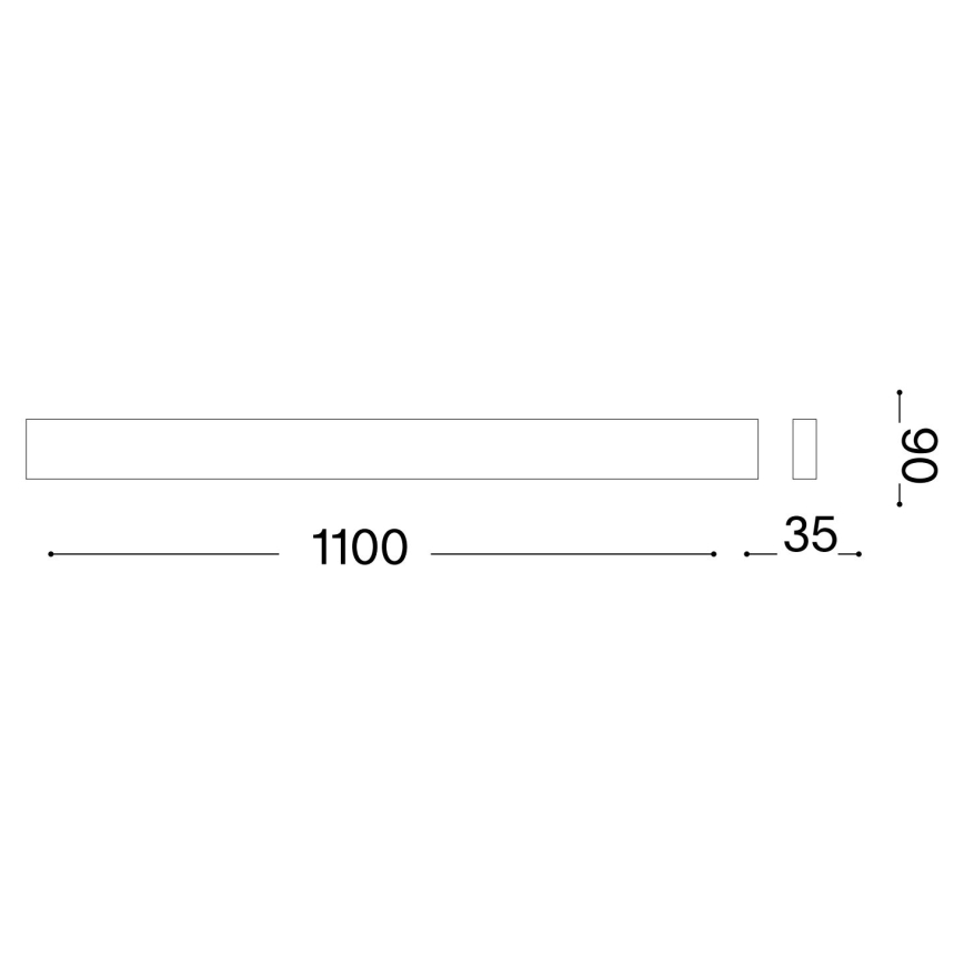 Ideal Lux - LED аплик DELTA LED/37W/230V 3000K 110 см CRI 90 черен