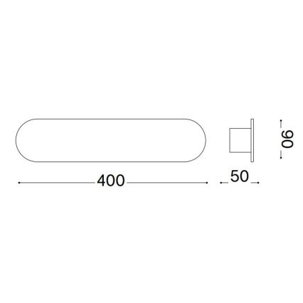 Ideal Lux - LED аплик ECHO LED/20W/230V 40 см CRI 90 черен
