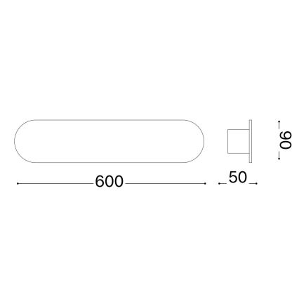 Ideal Lux - LED аплик ECHO LED/30W/230V 60 см CRI 90 черен