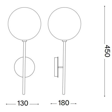 Ideal Lux - LED Аплик EQUINOXE 1xG4/2W/230V месинг/опушен