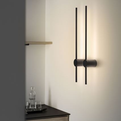 Ideal Lux - LED аплик ESSENCE LED/12W/230V 3000K 70 cm CRI 90 черен