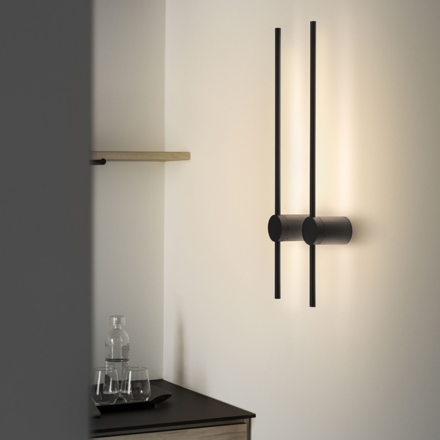 Ideal Lux - LED аплик ESSENCE LED/12W/230V 3000K 70 cm CRI 90 черен
