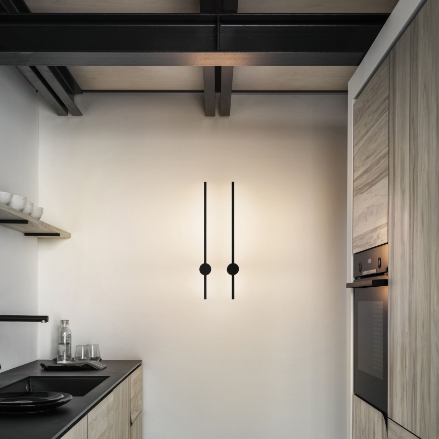 Ideal Lux - LED аплик ESSENCE LED/12W/230V 3000K 70 cm CRI 90 черен