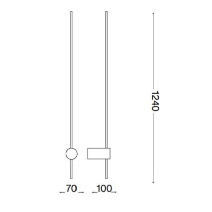 Ideal Lux - LED аплик ESSENCE LED/19W/230V 3000K 124 см CRI 90 черен
