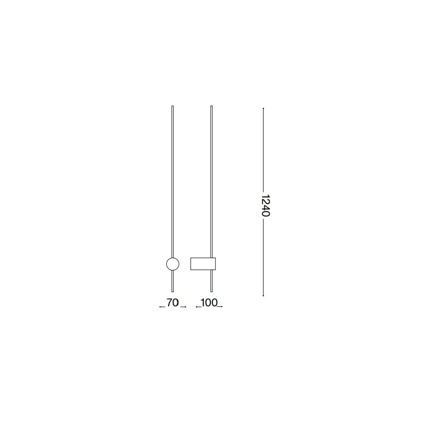 Ideal Lux - LED аплик ESSENCE LED/19W/230V 4000K 124 см CRI 90 черен