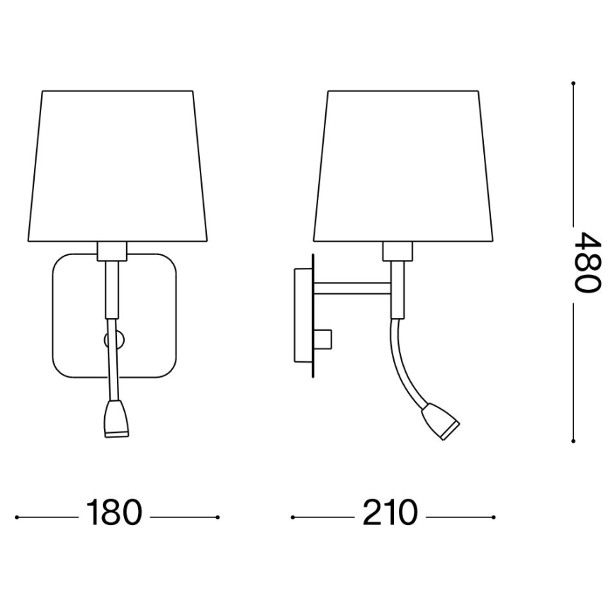 Ideal Lux - LED Гъвкав аплик NORDIK 1xE14/40W + LED/1,5W/230V