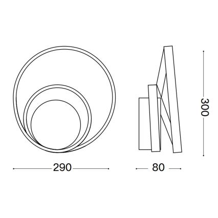 Ideal Lux - LED аплик OZ LED/26W/230V CRI 90 бял