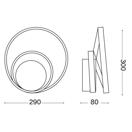 Ideal Lux - LED аплик OZ LED/26W/230V CRI 90 златист
