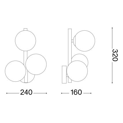 Ideal Lux - LED аплик PERLAGE 3xG9/3W/230V черен/опушен