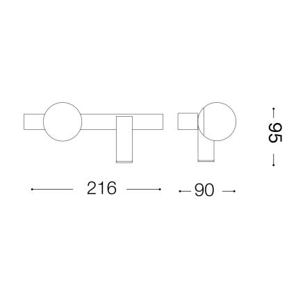 Ideal Lux - LED аплик PING PONG 2xLED/3W/230V CRI 90 матов хром