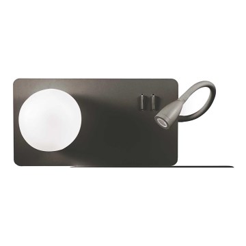Ideal Lux - LED аплик с гъвкава малка лампа BOOK 1xG9/28W + LED/3W/230V USB черен