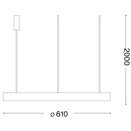 Ideal Lux - LED Димируем пендел GEMINI LED/48W/230V Ø 61 см CRI 90 златист