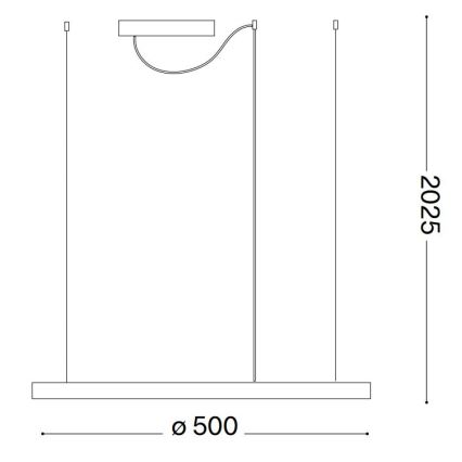 Ideal Lux - LED Димируем пендел ORACLE SLIM LED/28W/230V 4000K Ø 50 см CRI 90 бял