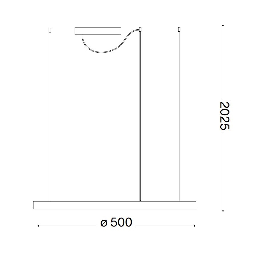 Ideal Lux - LED Димируем пендел ORACLE SLIM LED/28W/230V 4000K Ø 50 см CRI 90 бял