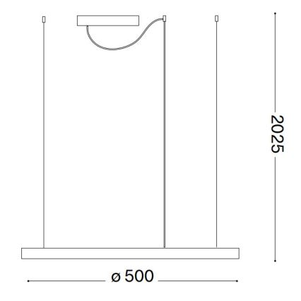 Ideal Lux - LED Димируем пендел ORACLE SLIM LED/28W/230V 4000K Ø 50 см CRI 90 черен
